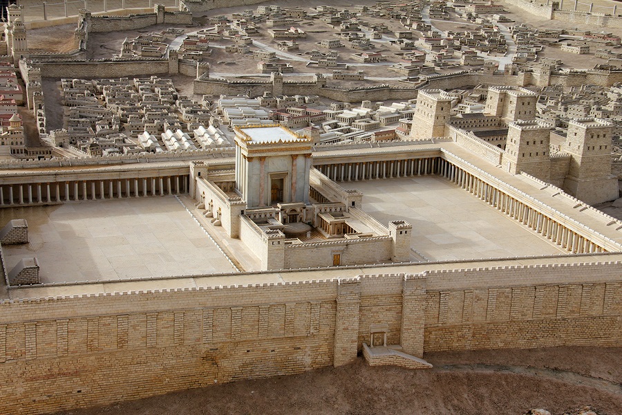 Model of the second temple in ancient Jerusalem. Among the many functions of the temple would be healing services.